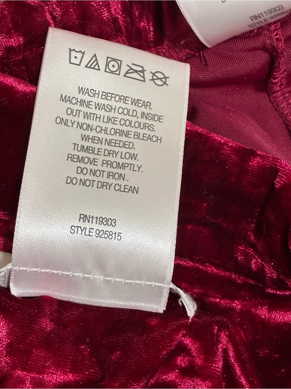 Lord & Taylor Large Pajama Set Velvet Crushed Velveteen Red Sleep Lounge Velour - Picture 9 of 14